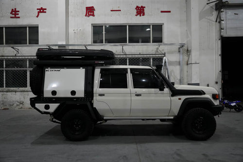 ROCKTANK flatbed camper and truck camper system