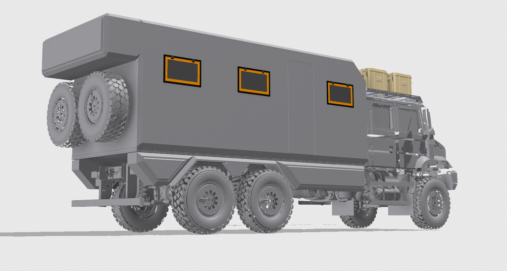 ROCKTANK full carbon fiber camper box expedition body side render