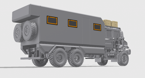 ROCKTANK full carbon fiber camper box expedition body side render
