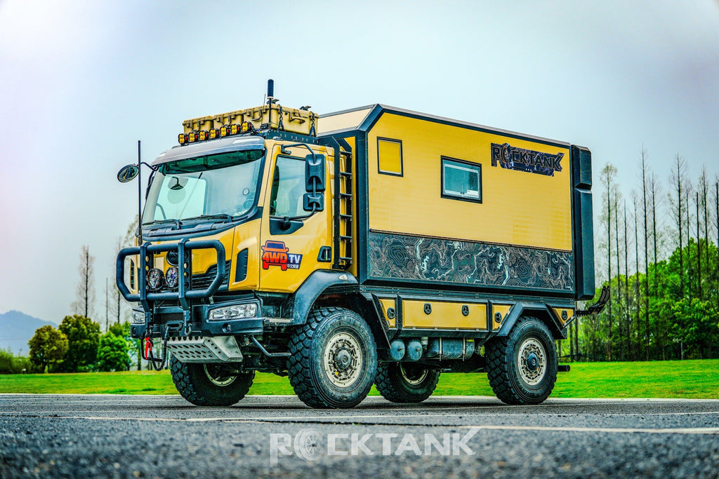 ROCKTANK truck camper box mounted on expedition truck
